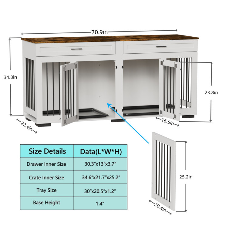 Double wood outlet dog crate